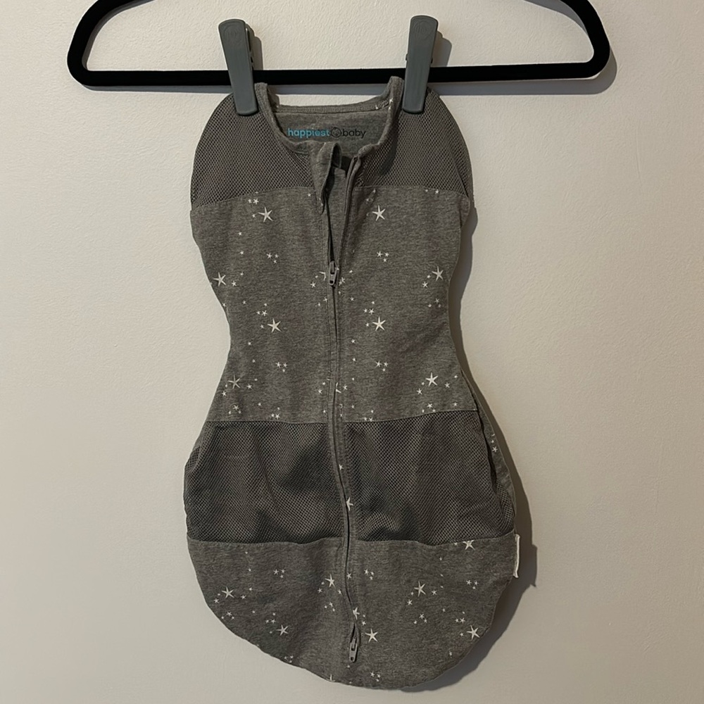 Happiest Baby Sleepea Sack Swaddle, small, gray with stars